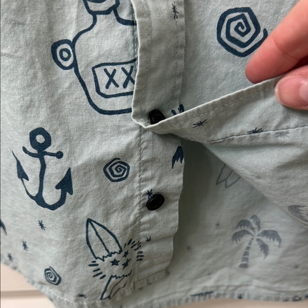 Hurley Blue Casual Button Down Shirt with Playful Design - Picture 3 of 6
